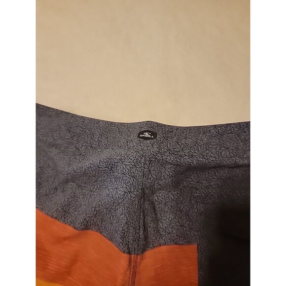 O'NEILL Board Shorts Mens 34 ColorBlock Gray Orange Red Cream Swim Trunks 10" - Picture 5 of 8